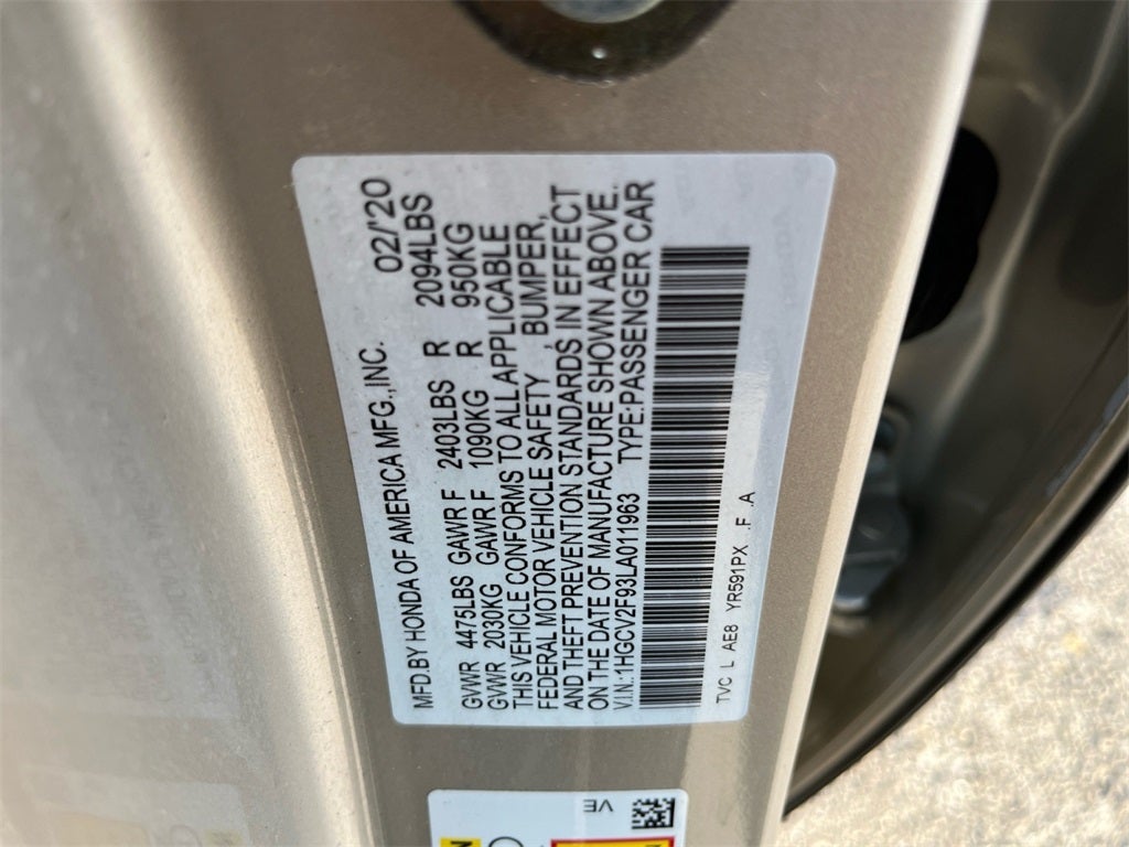 2020 Honda Accord Touring 2.0T